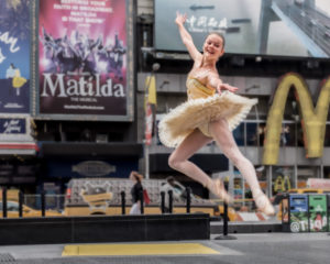 Nice distraction on the way to work - dancer in Times Square